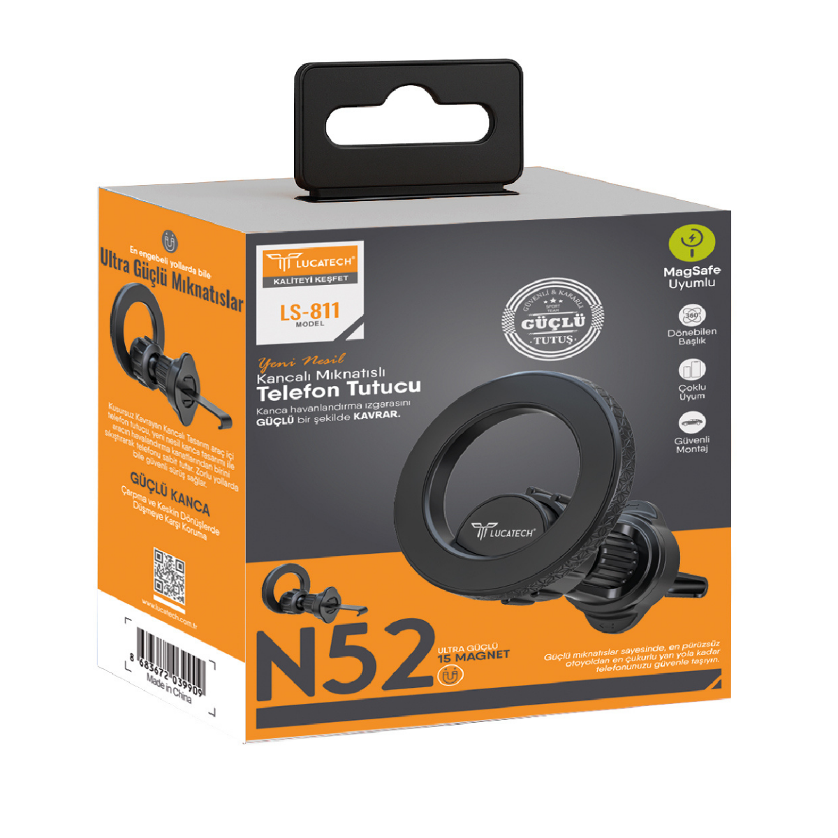 Lucatech LS-811 N52 Ultra Güçlü Araç İçi Mıknatıslı Telefon Tutucu I Toptan Satış