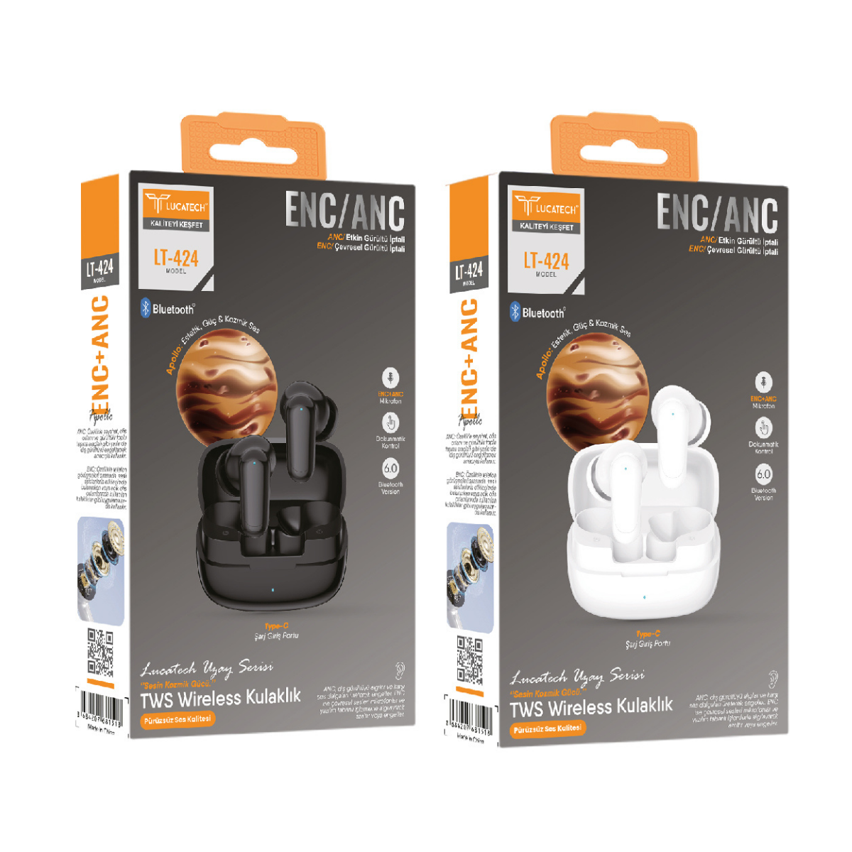 Lucatech LT-424 TWS Wireless Bluetooth 6.0 Kulaklık ENC I Toptan Satış